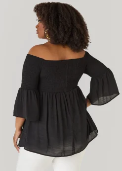 Off The Shoulder Smocked Top