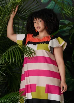 Off The Shoulder Stripe Dress