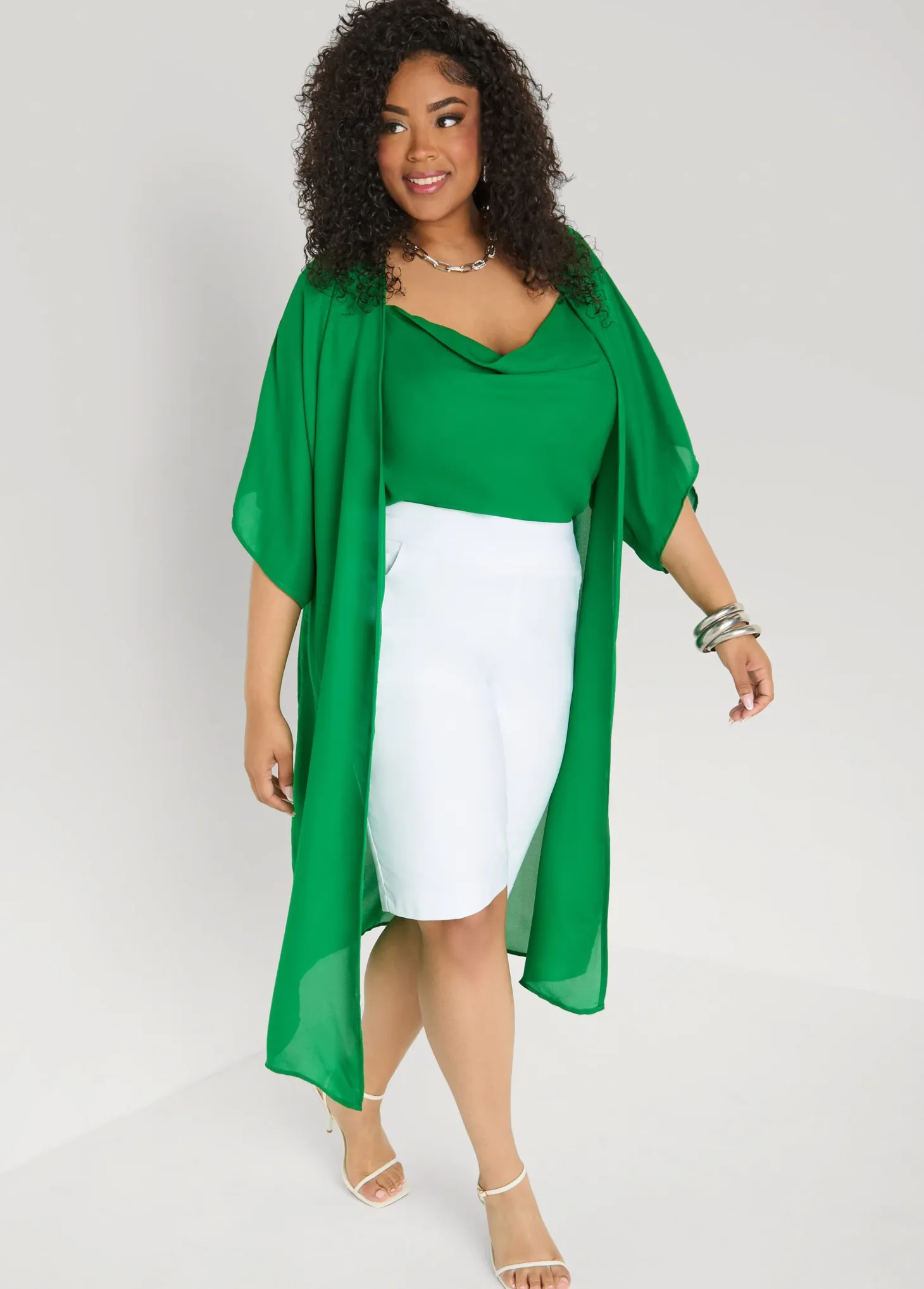 Open Front Crepe Kimono
