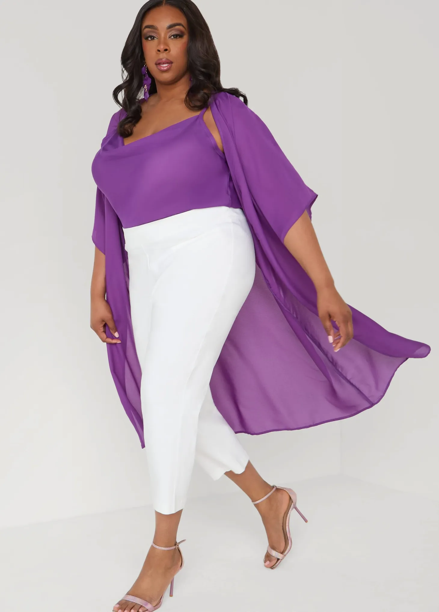 Open Front Crepe Kimono