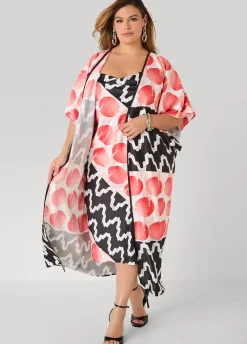 Open Front Printed Duster