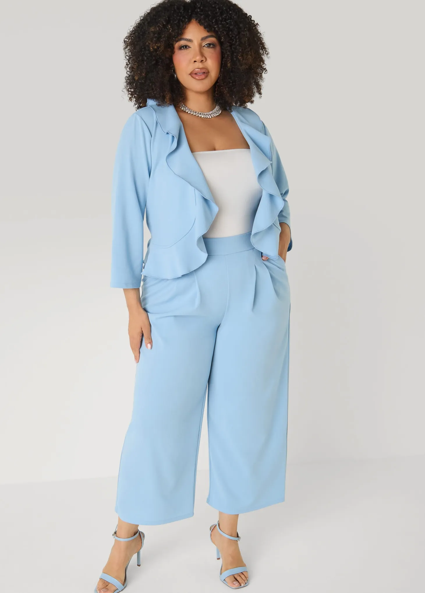 Open Front Ruffled Jacket
