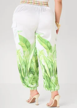 Palm Print Balloon Pants