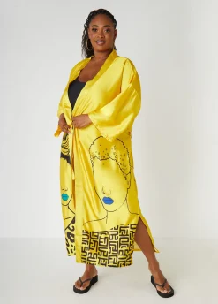 Pardon My Fro™ Mahogany Kimono