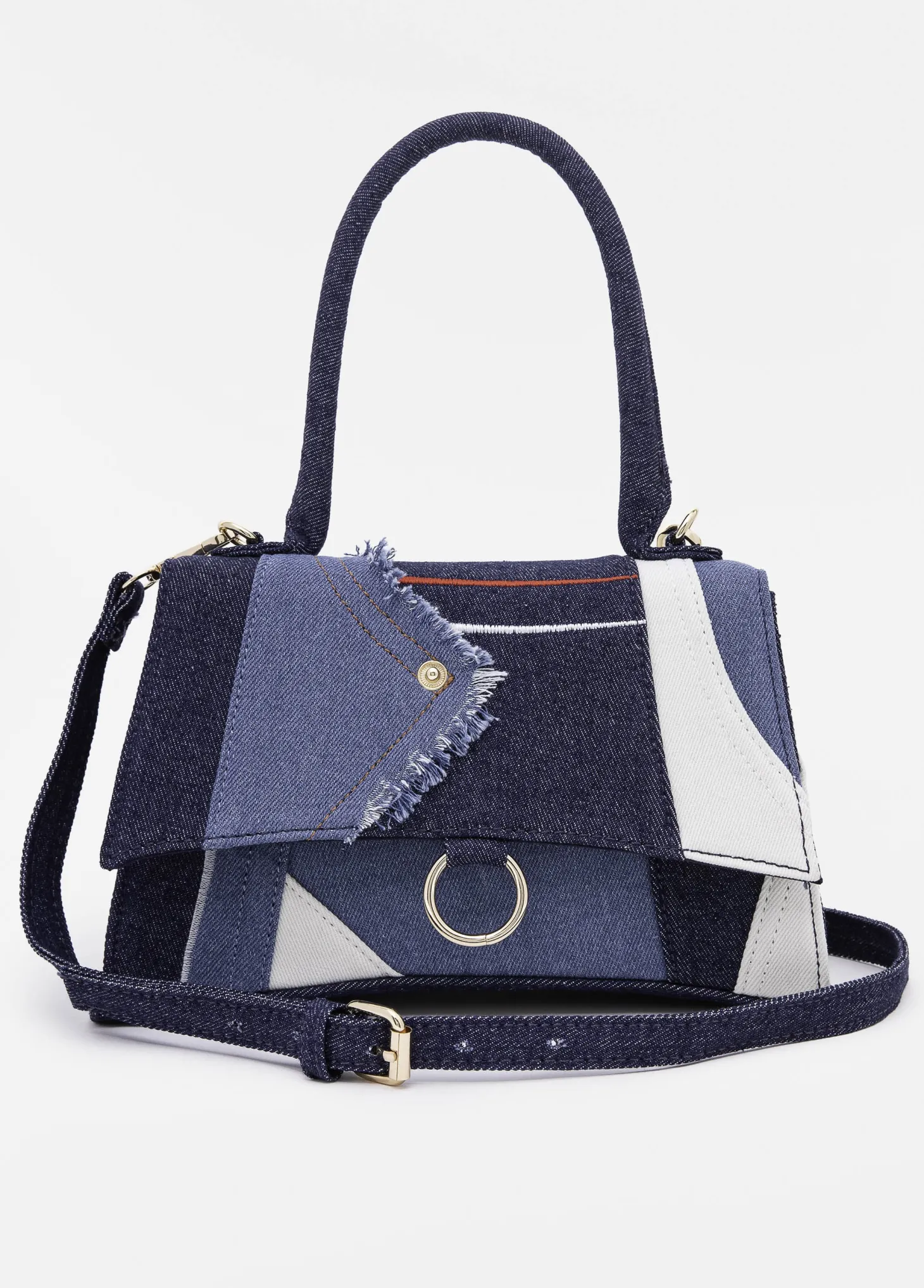 Patchwork Denim Crossbody Bag
