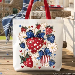 Patriotic Strawberries Tote Bag