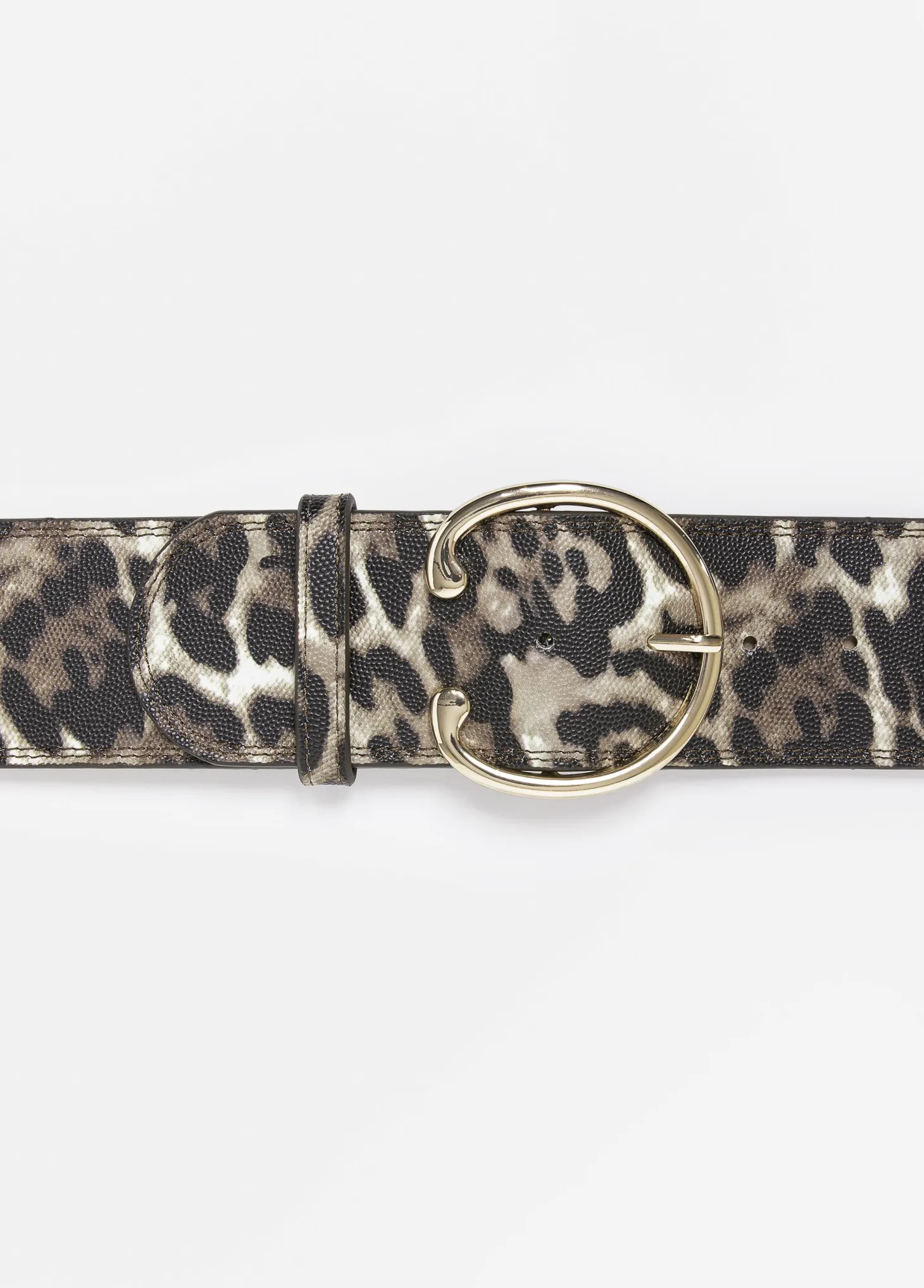 Pebbled Leopard Print Belt
