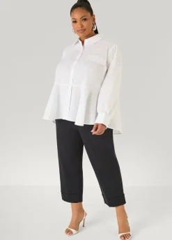 Peplum Poplin Shirt
