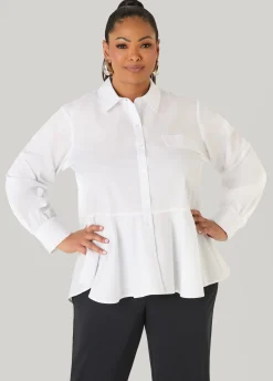 Peplum Poplin Shirt