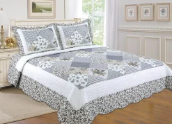 3 Piece Patchwork Reversible Quilt Set