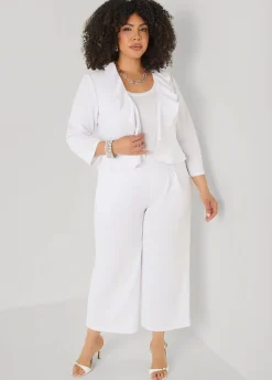 Pleated Wide Leg Capris
