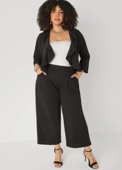 Pleated Wide Leg Capris