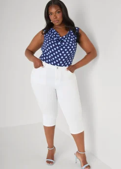 Polka Dot Cowl Neck Top