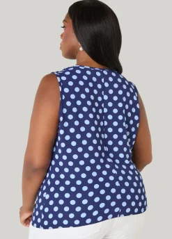 Polka Dot Cowl Neck Top