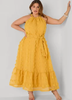Pompom Gauze Maxi Dress