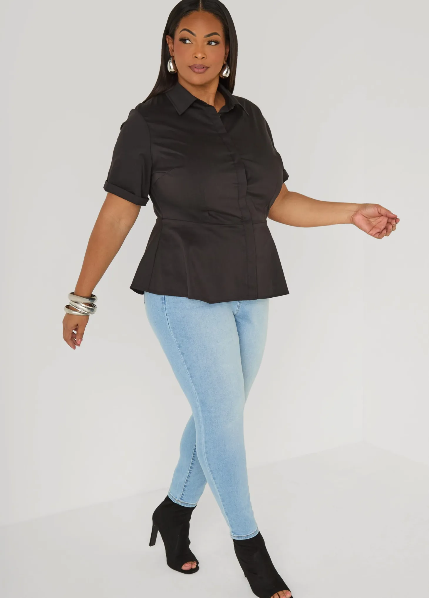 Poplin Peplum Shirt