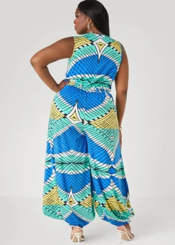 Printed Balloon Leg Jumpsuit