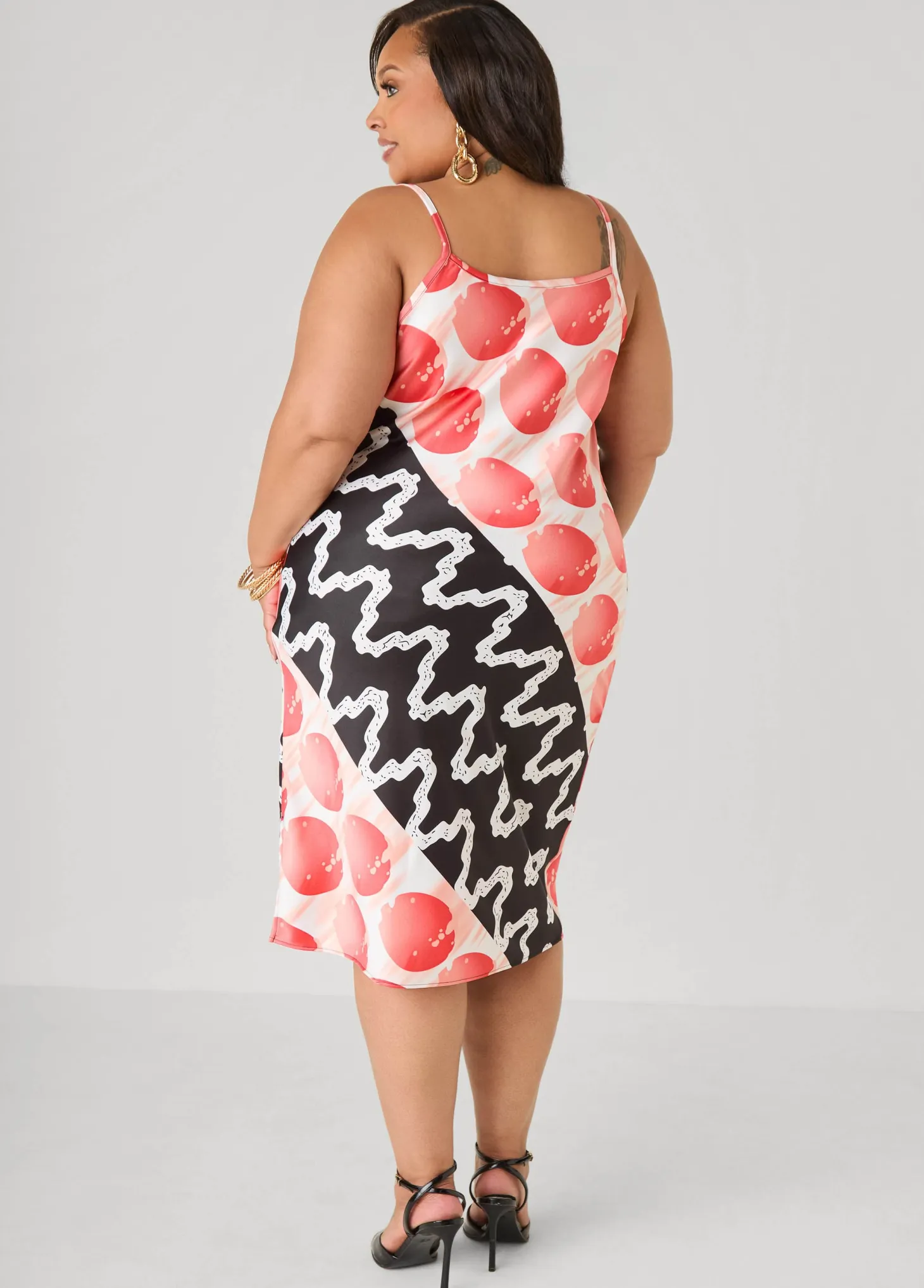 Printed Cowl Neck Slip Dress