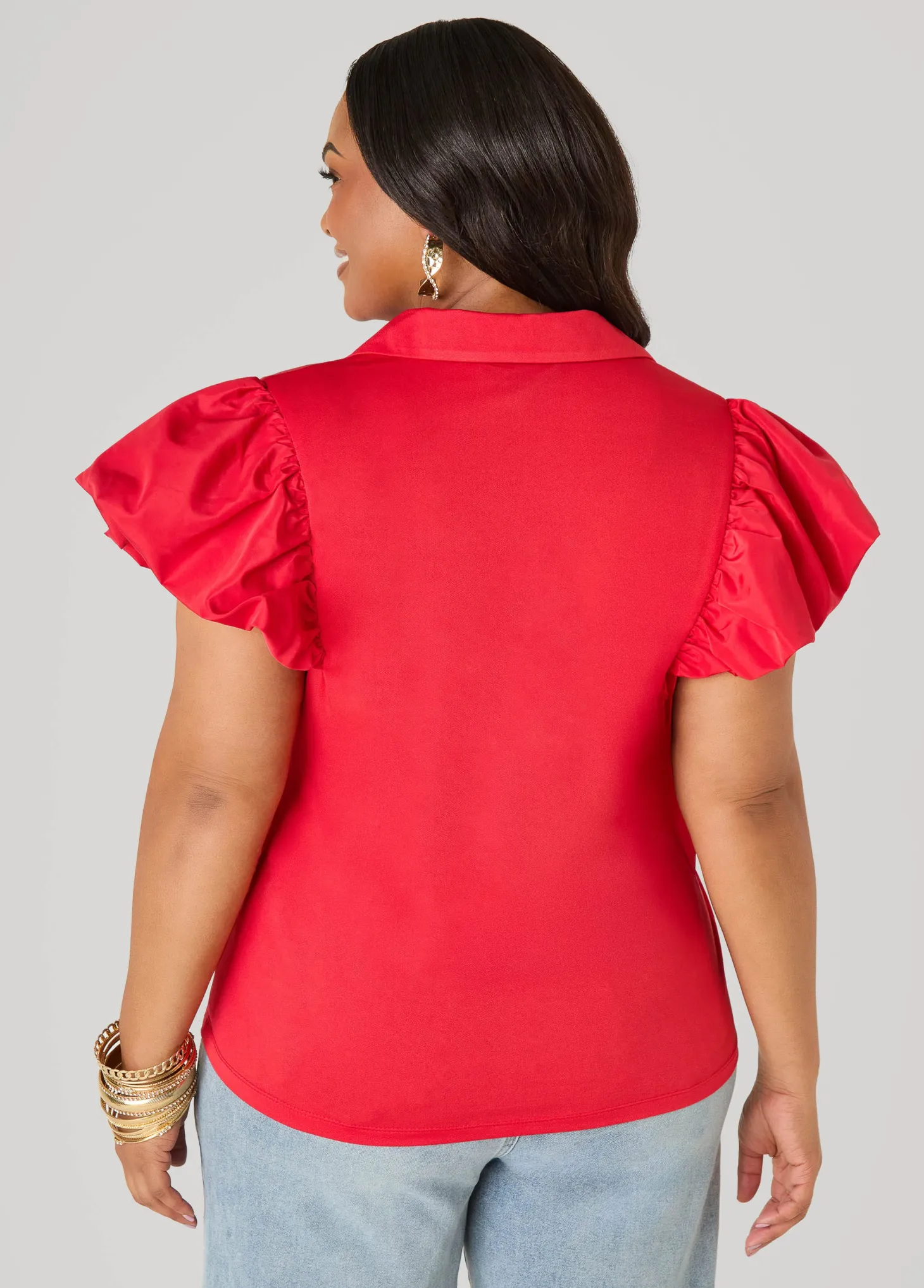Puff Sleeved Paneled Shirt