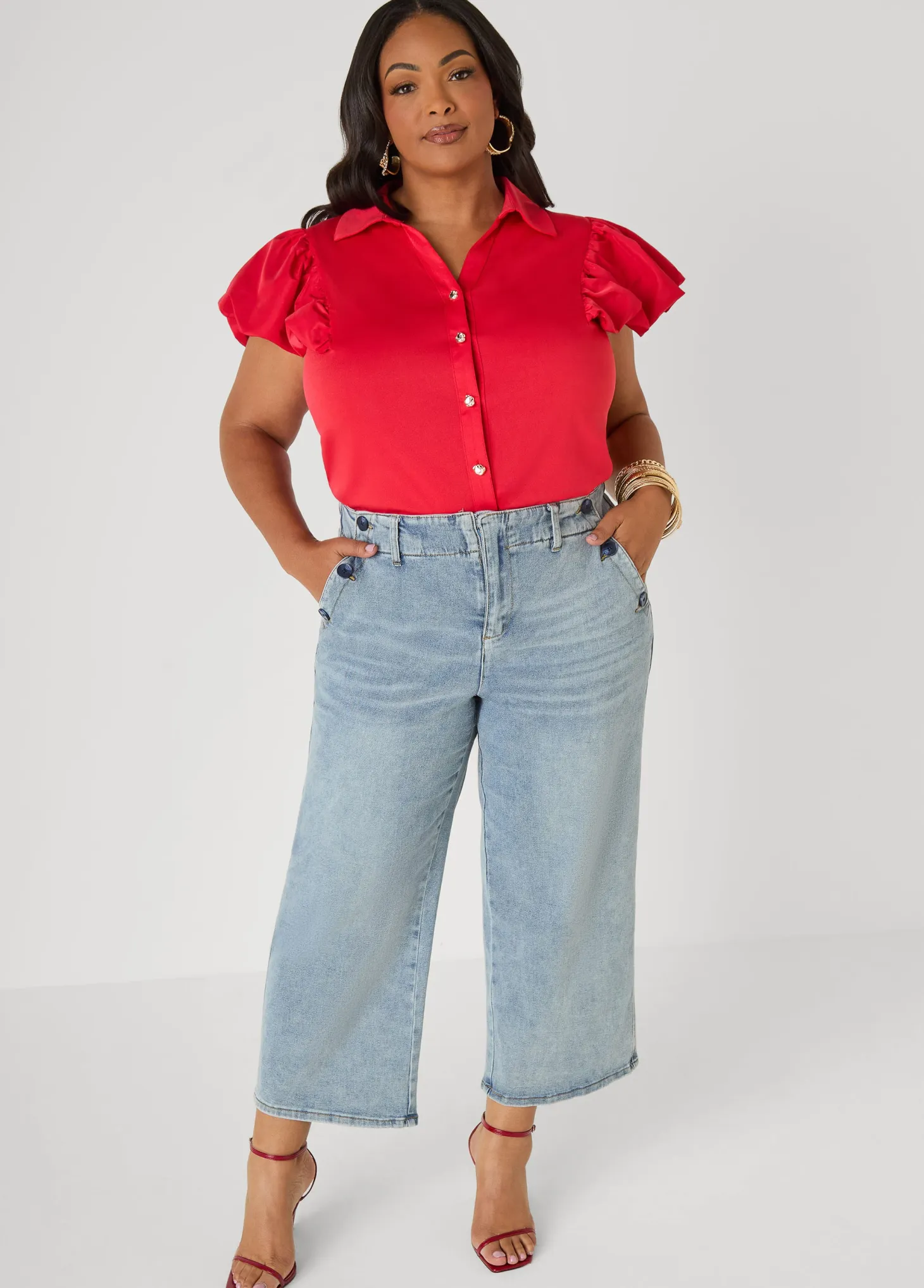 Puff Sleeved Paneled Shirt