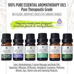 Pursonic 6 Pack Pure Essential Aromatherapy Oils