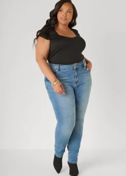 Ruched Cap Sleeved Top