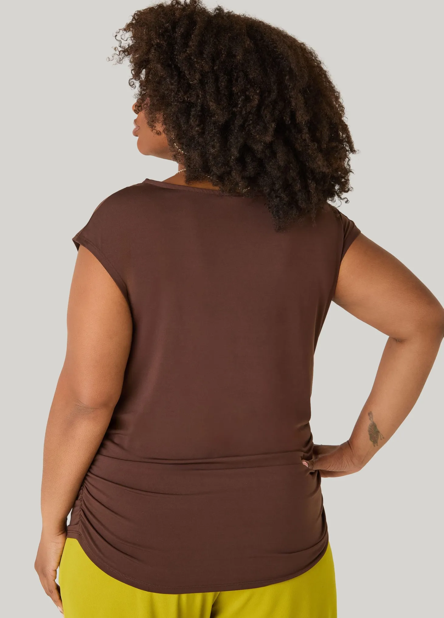 Ruched Cowl Neck Top