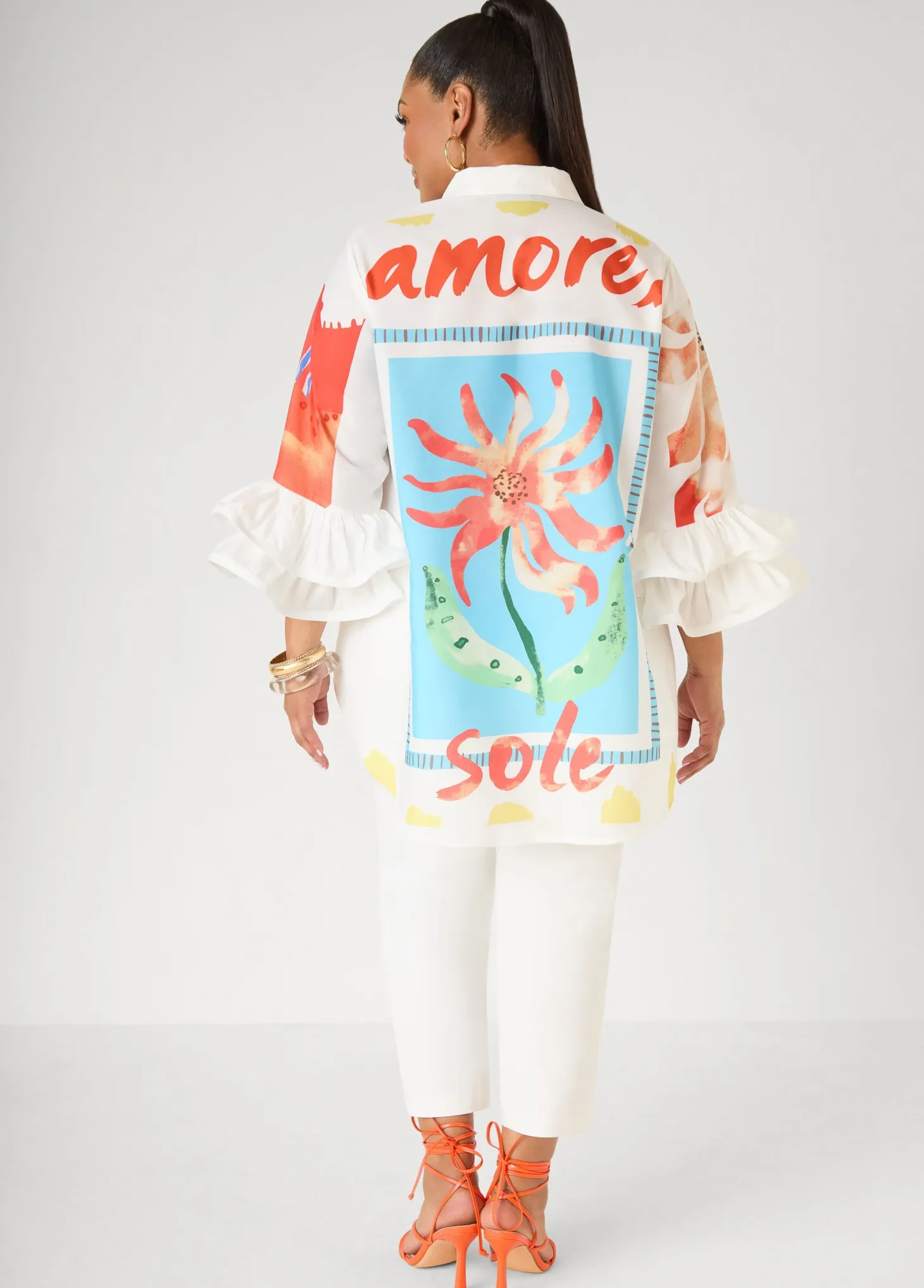 Ruffled Amore Hi Low Shirt