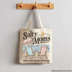 Salty Moms Beach Club Tote Bag