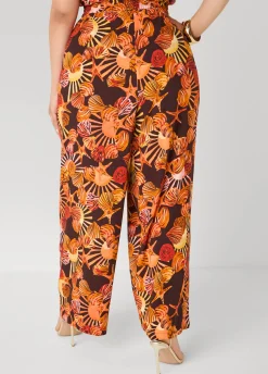 Seashell Print Wide Leg Pants