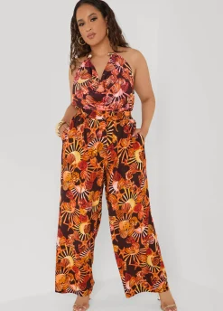 Seashell Print Wide Leg Pants