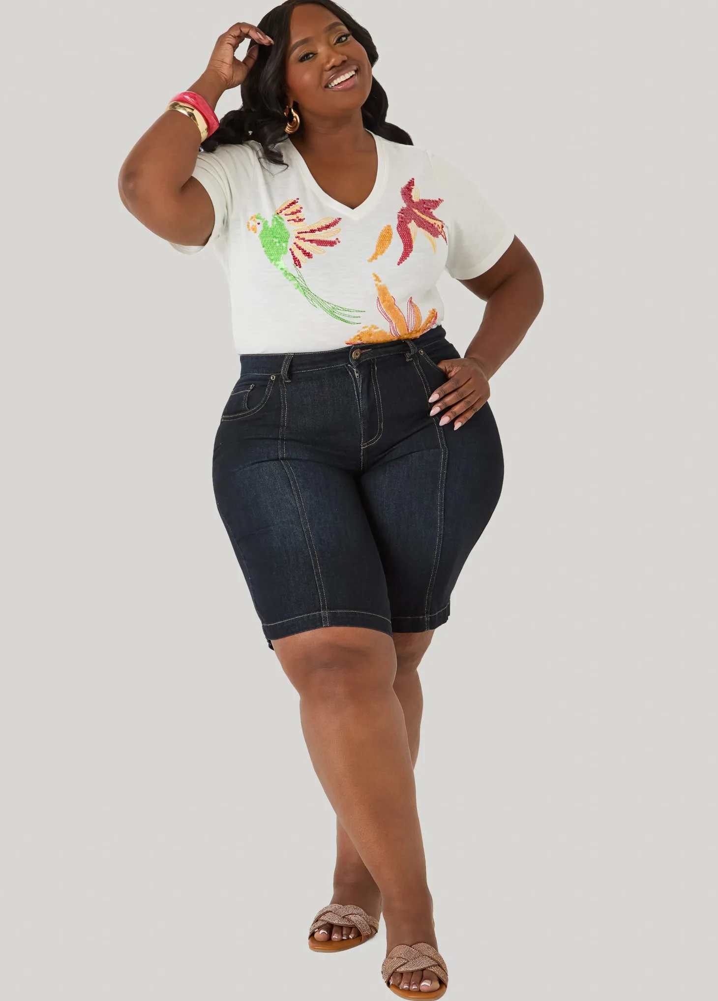 Sequined Parrot Jersey Tee