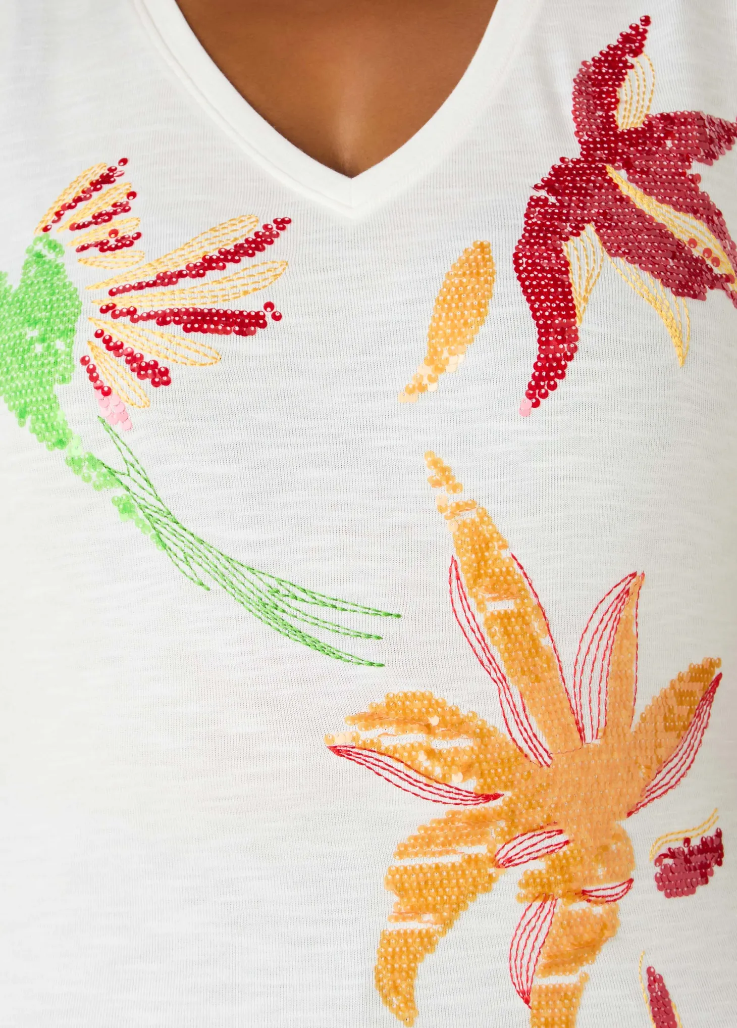Sequined Parrot Jersey Tee