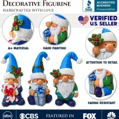 Set of Three Christmas Gnome Figurines