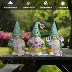 Set of Three Gardening Gnome Figurines