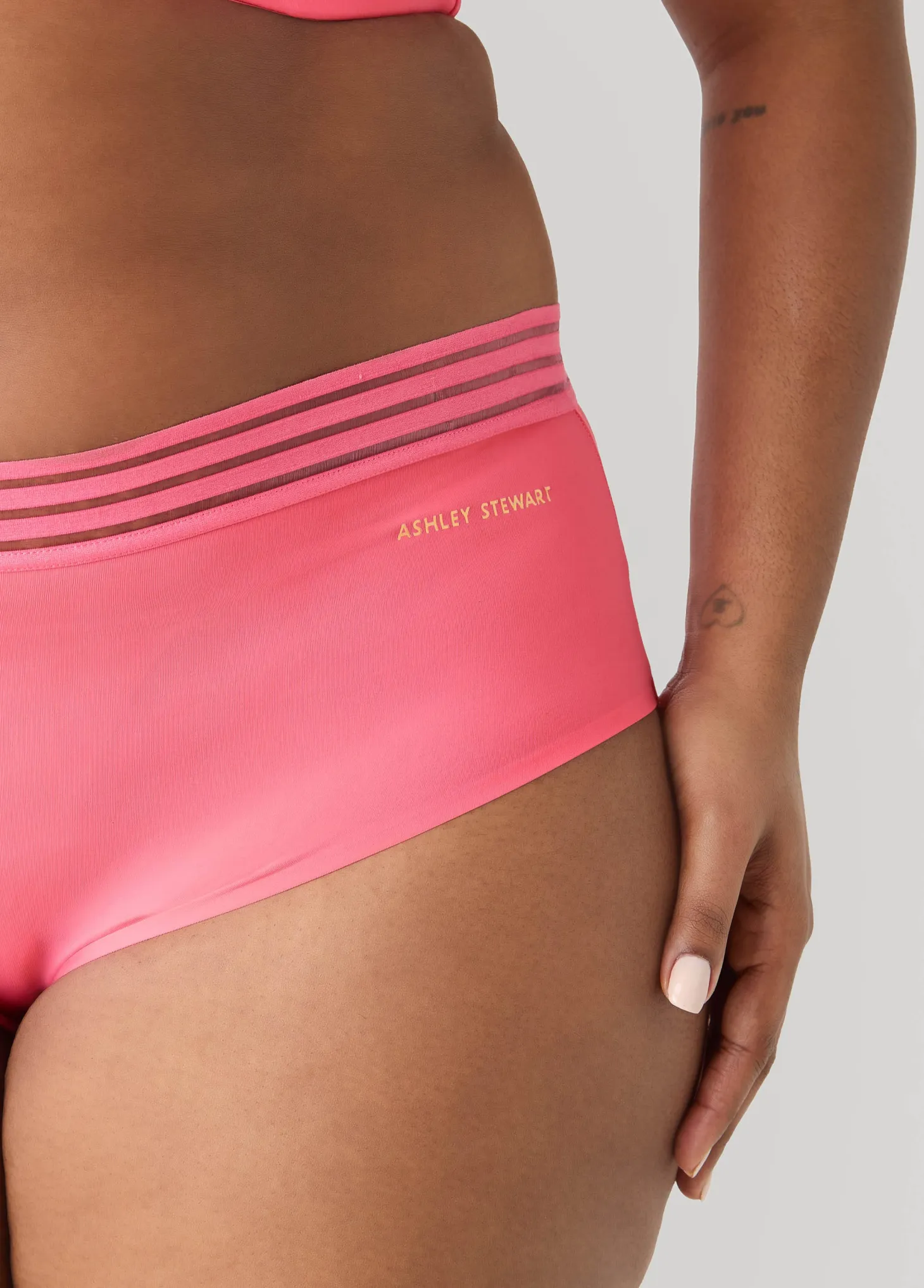 Sheer Striped Microfiber Briefs