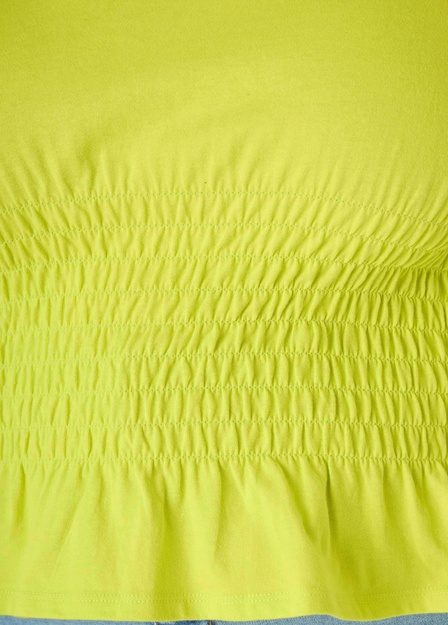 Shirred Waist Cotton Jersey Tee