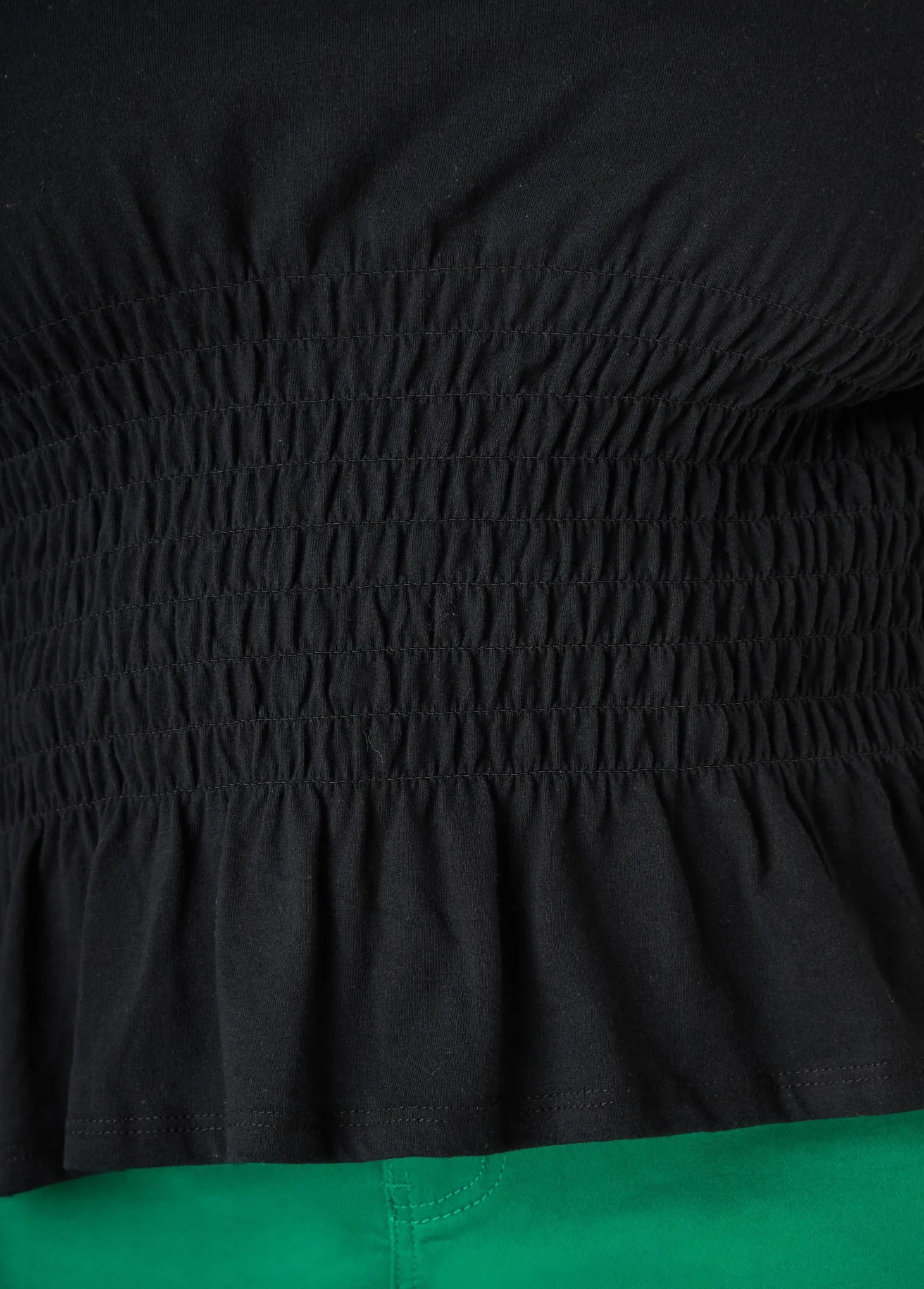 Shirred Waist Cotton Jersey Tee