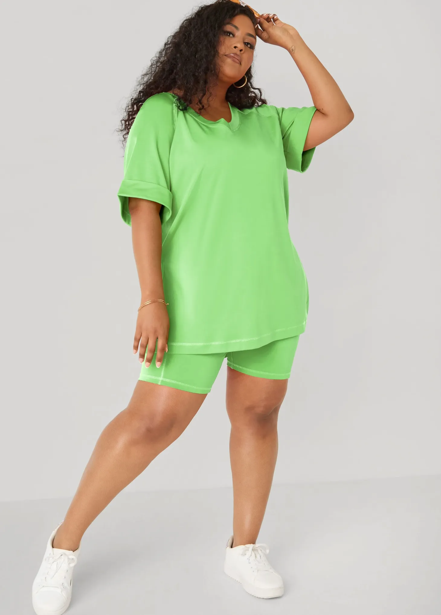 Side Split Athletic Knit Top