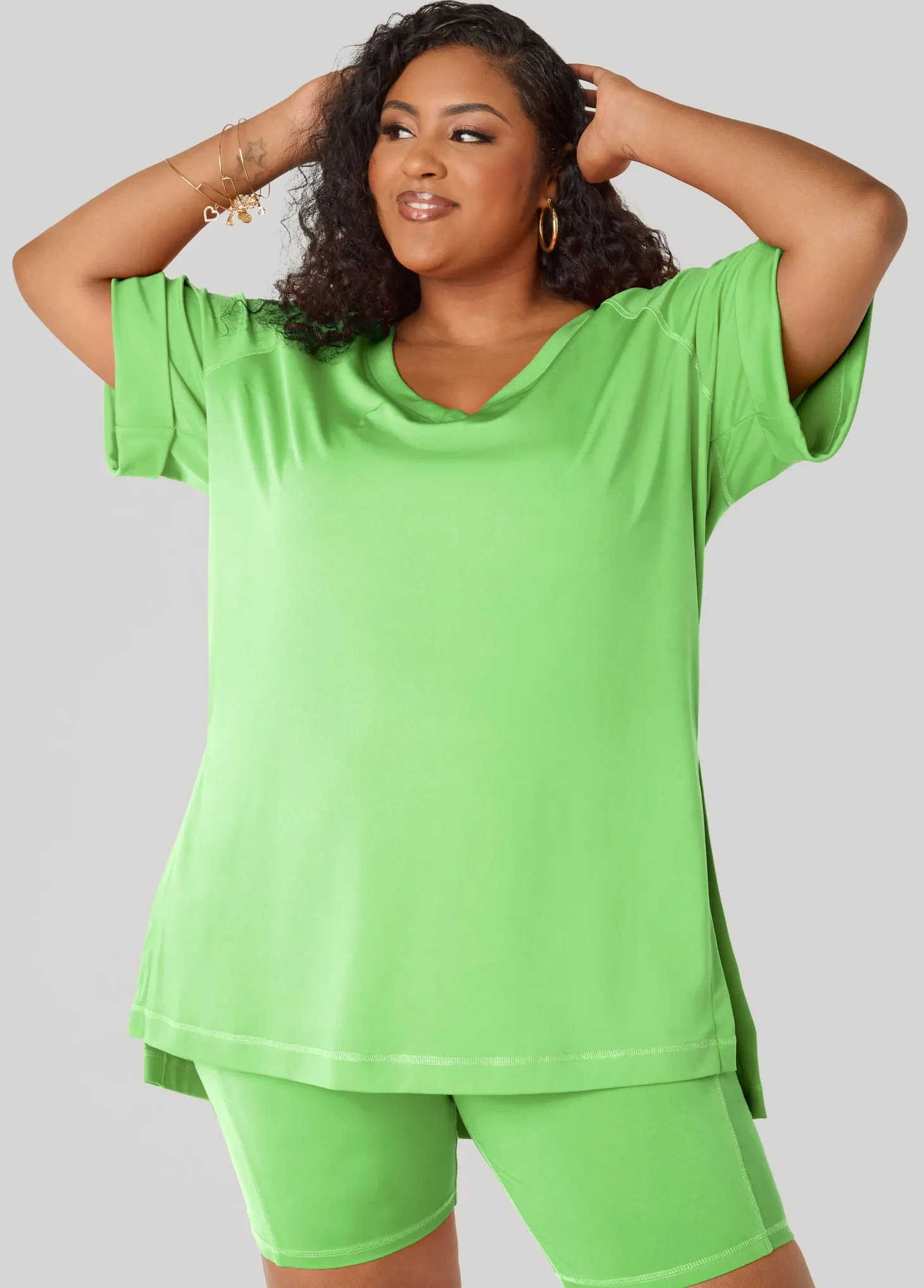 Side Split Athletic Knit Top