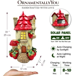 Solar Powered Strawberry Fairy Home Figurine