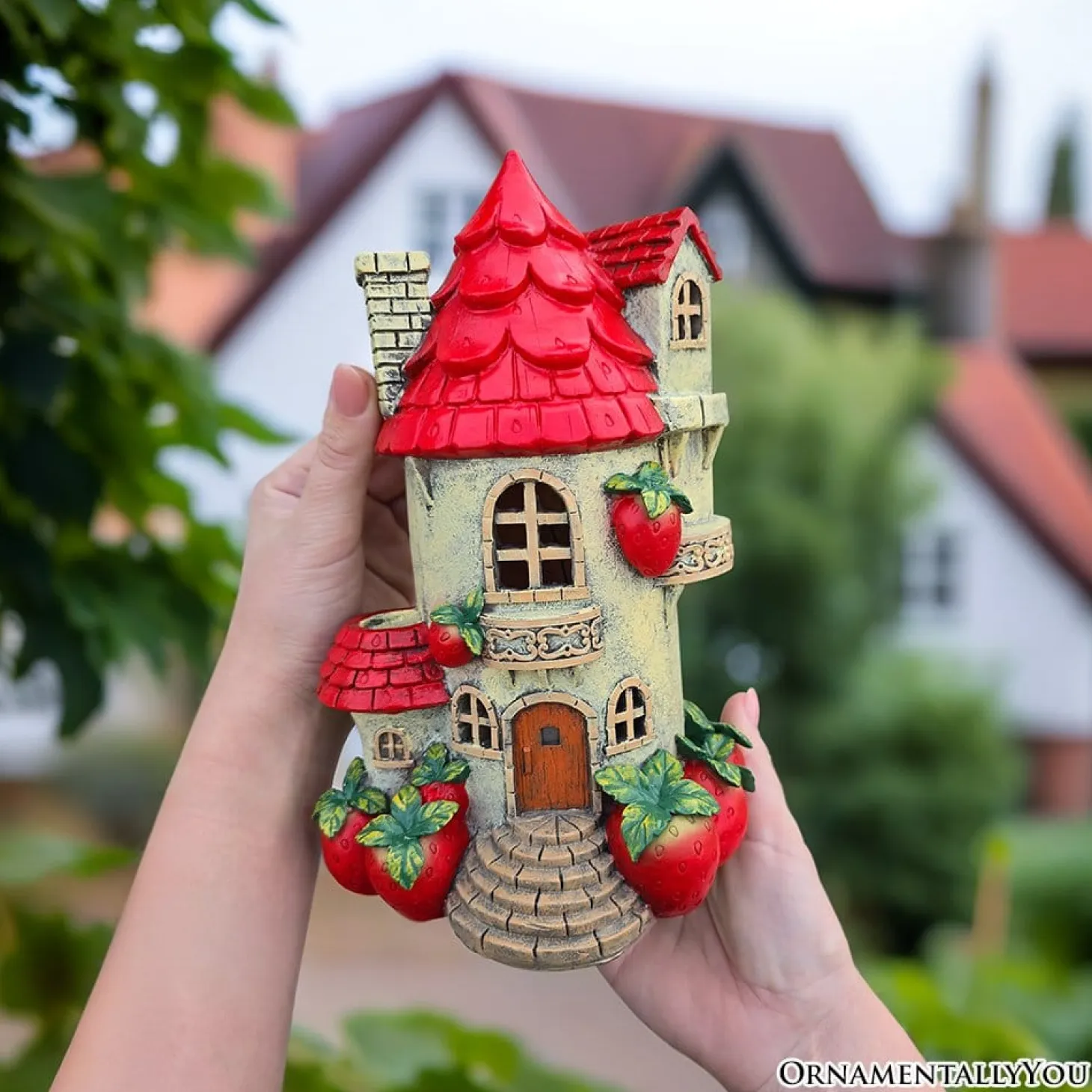 Solar Powered Strawberry Fairy Home Figurine