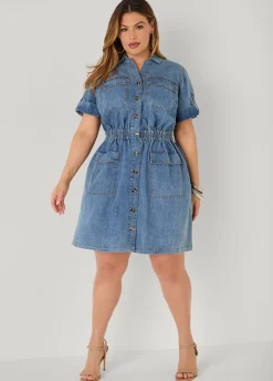 Stonewash Denim Cargo Dress