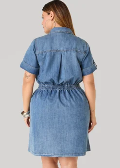 Stonewash Denim Cargo Dress