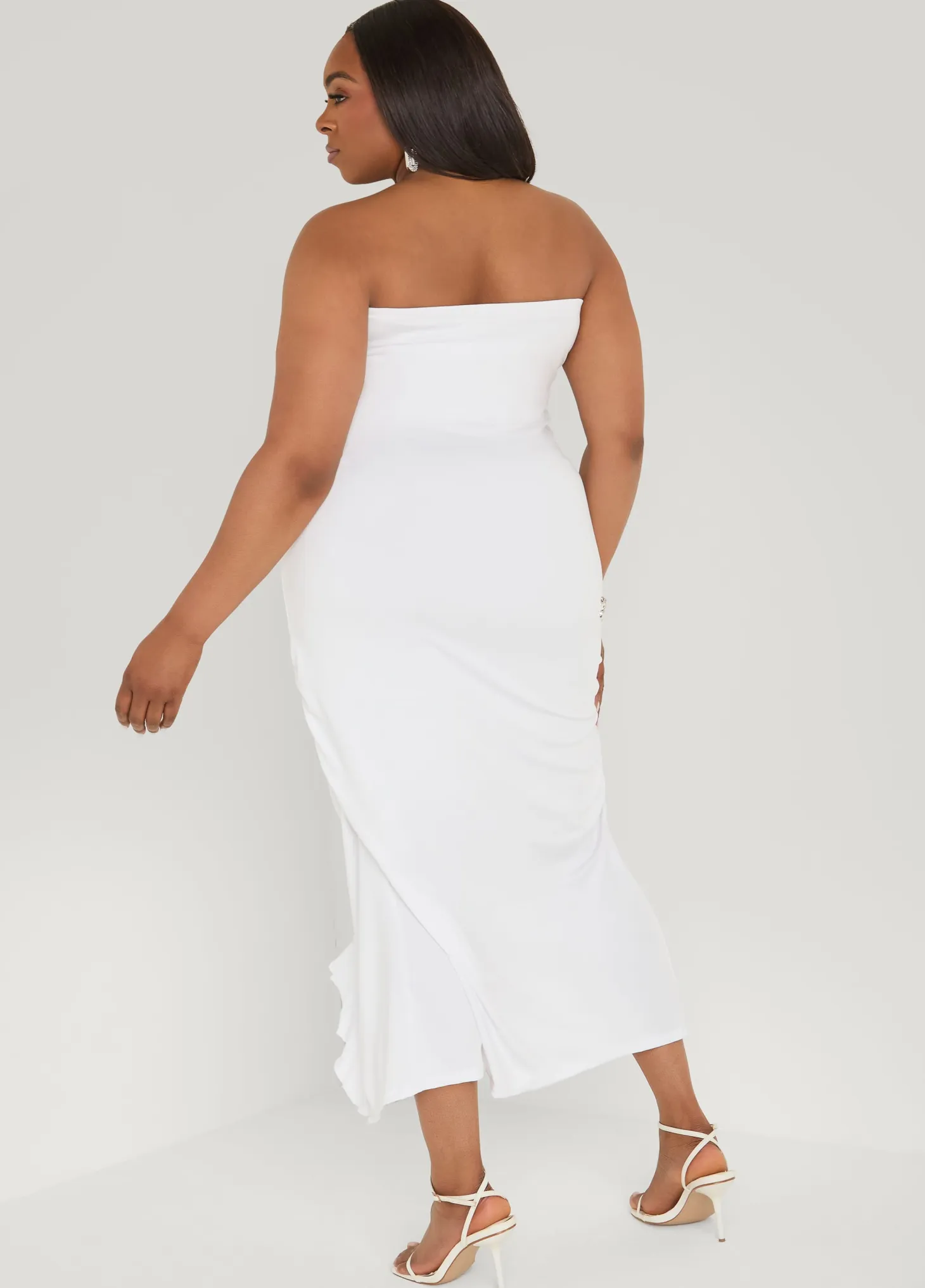 Strapless Drawstring Maxi Dress