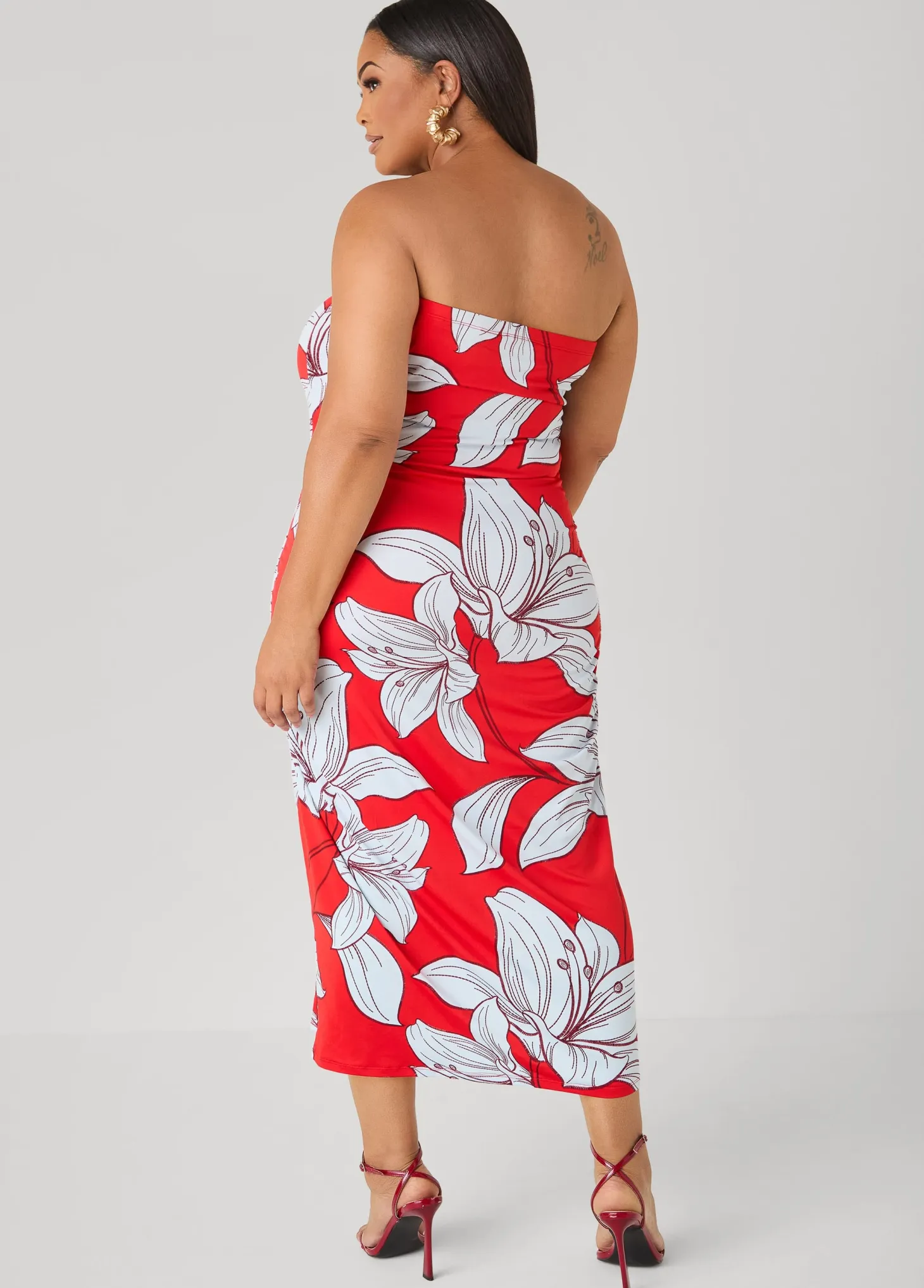 Strapless Floral Maxi Dress