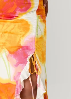 Strapless Floral Maxi Dress