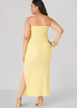 Strapless Textured Maxi Dress