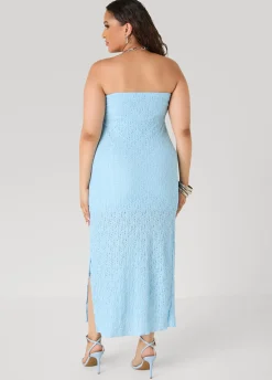 Strapless Textured Maxi Dress