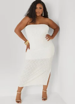 Strapless Textured Maxi Dress